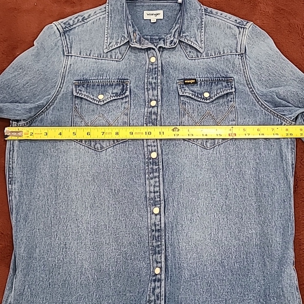 Wrangler Denim Blue Buttoned Long Sleeve Shirt Dress - Picture 5 of 9